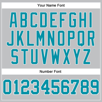 Custom Gray Teal-White Authentic Throwback Basketball Jersey