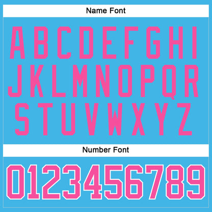 Custom Sky Blue Pink-White Hockey Jersey