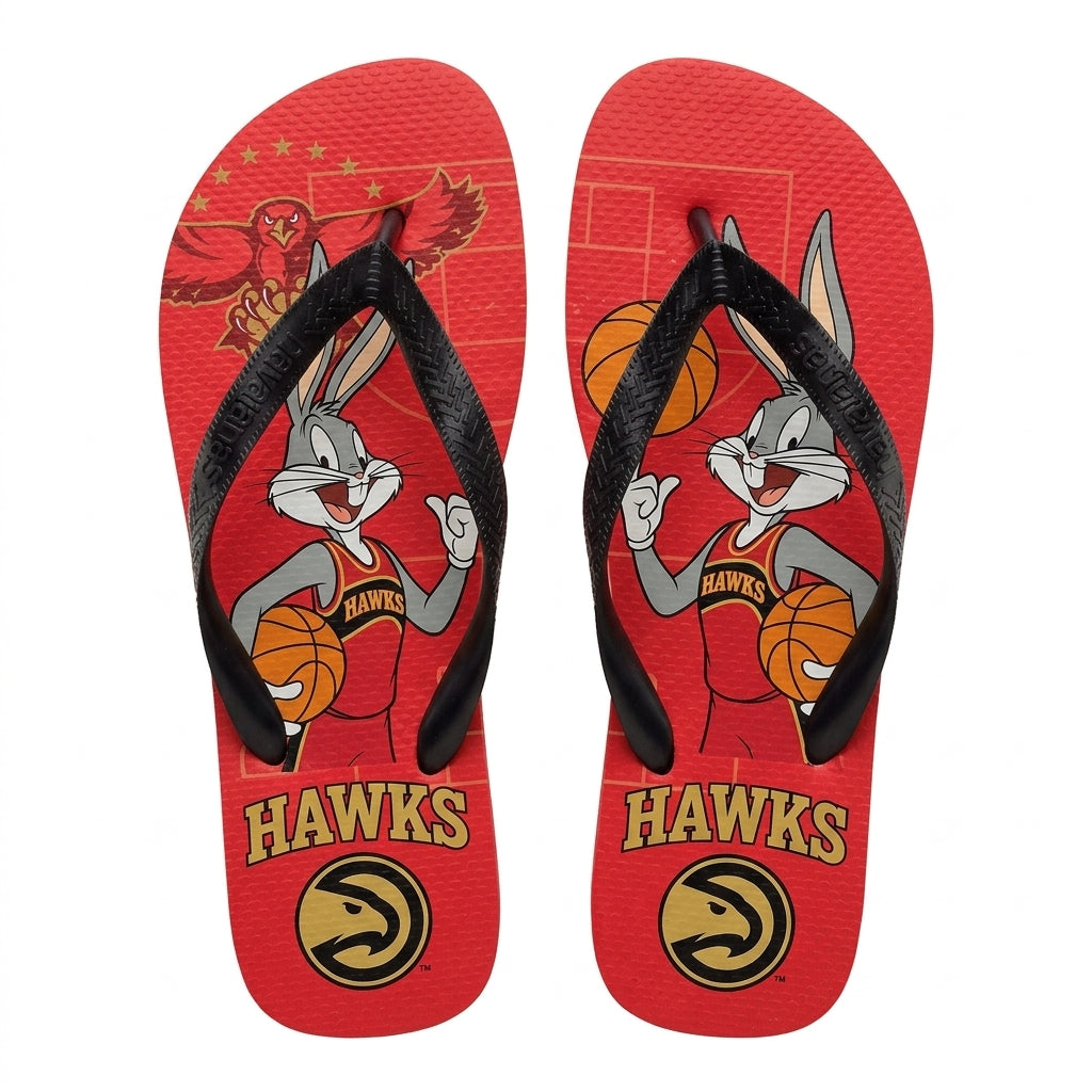 Cartoon Beagle Basketball Flip Flops, Sport Fan Sandals | 30 Teams Available