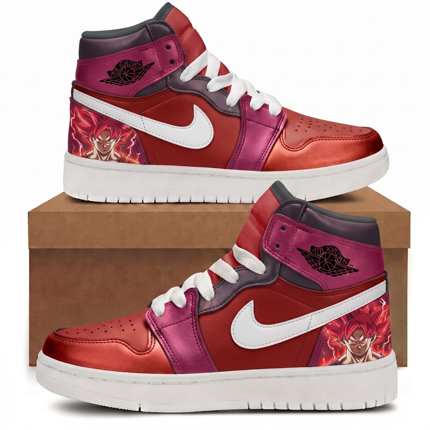 Gokuu Transformation High Top Sneakers — Anime Saiyann Inspired Shoes — 4 Color Power Form Dragon Ba - Custom Fan Apparel Image 3
