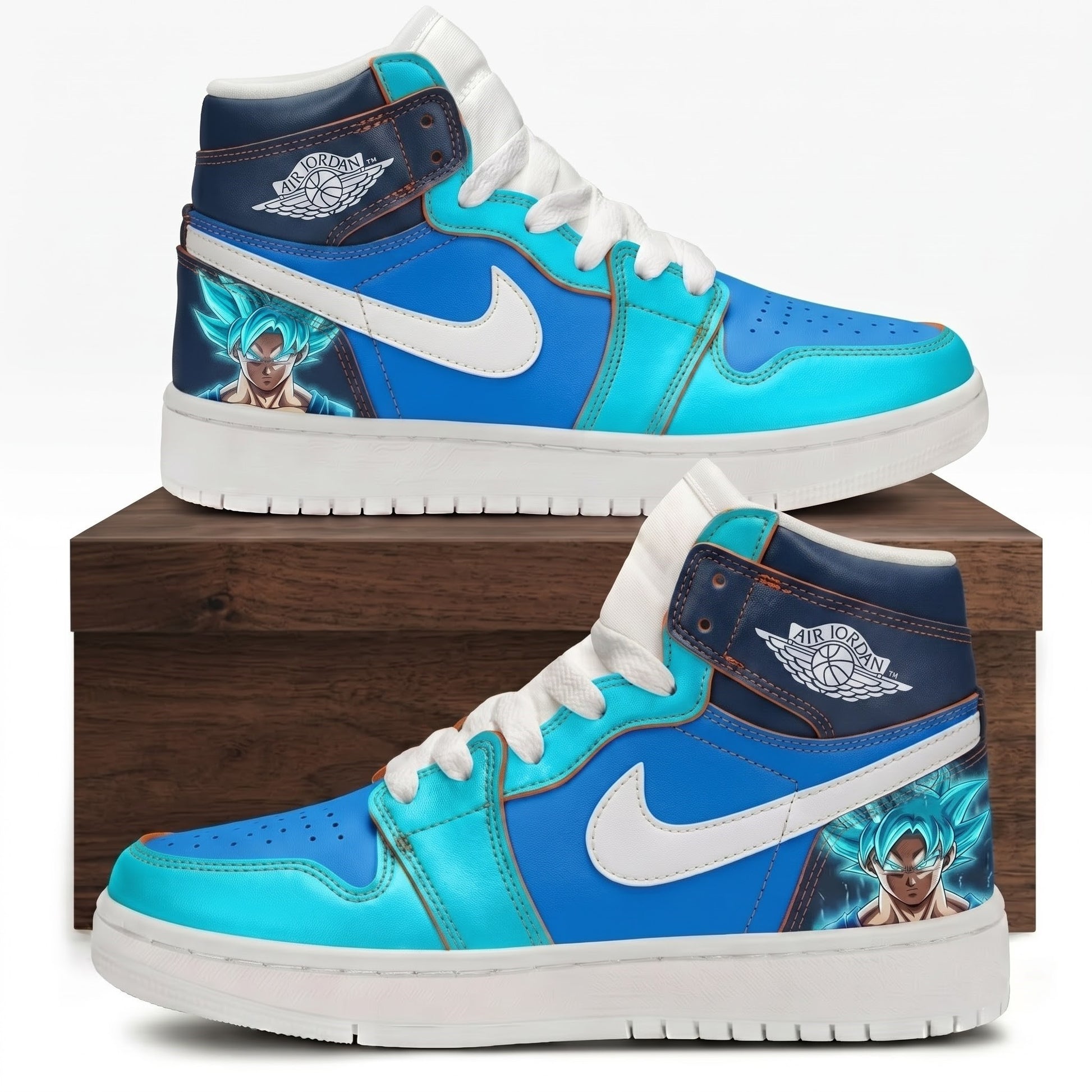 Gokuu Transformation High Top Sneakers — Anime Saiyann Inspired Shoes — 4 Color Power Form Dragon Ba - Custom Fan Apparel Image 2