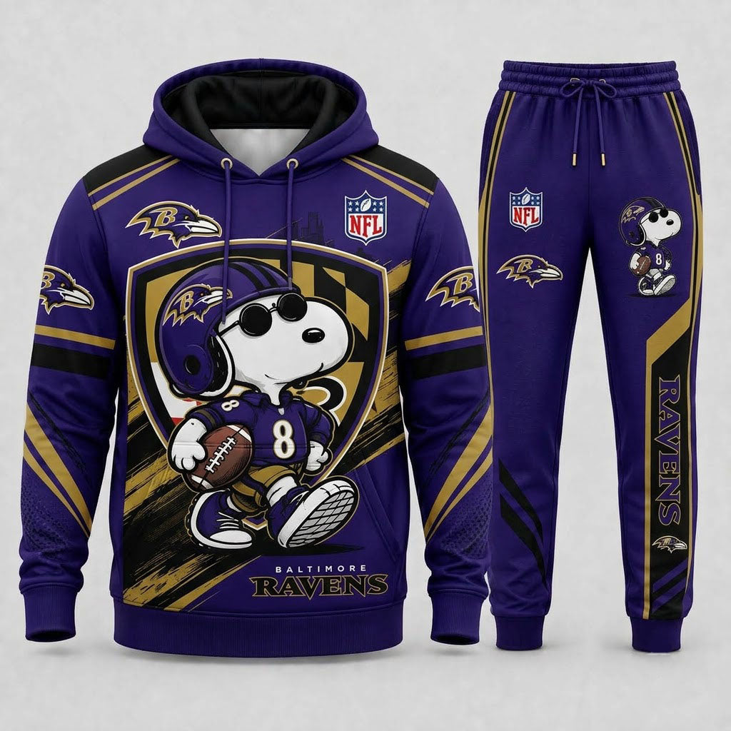 Snoopy NFL Fan Set — Hoodie & Sweatpants | All 32 Football Teams Available