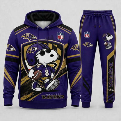 Snoopy NFL Fan Set — Hoodie & Sweatpants | All 32 Football Teams Available