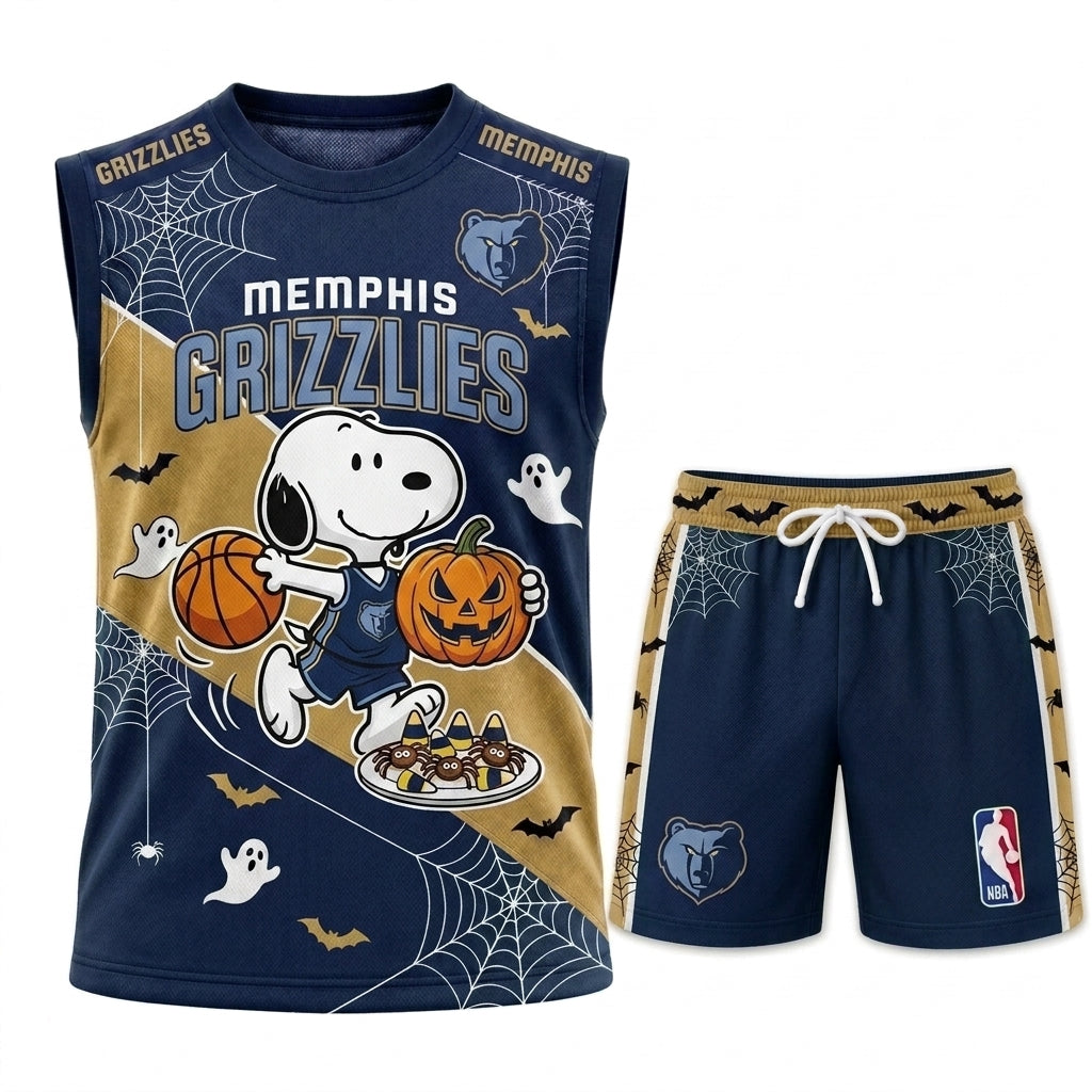 Limited Halloween Basketball Set, Cartoon Beagle Jersey + Shorts | 30 Teams