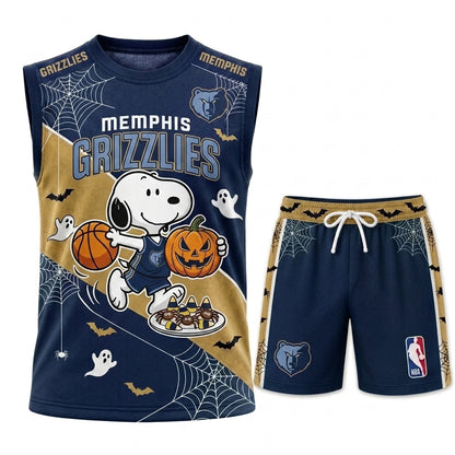 Limited Halloween Basketball Set, Cartoon Beagle Jersey + Shorts | 30 Teams