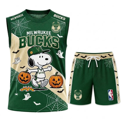 Limited Halloween Basketball Set, Cartoon Beagle Jersey + Shorts | 30 Teams