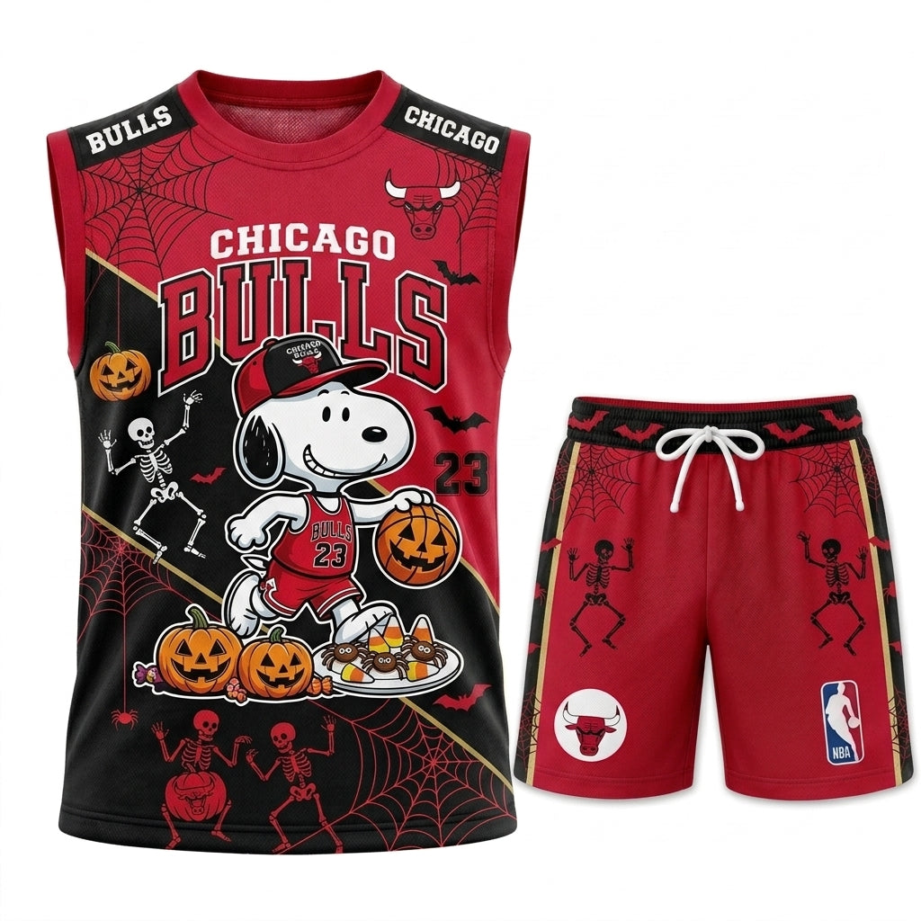 Limited Halloween Basketball Set, Cartoon Beagle Jersey + Shorts | 30 Teams
