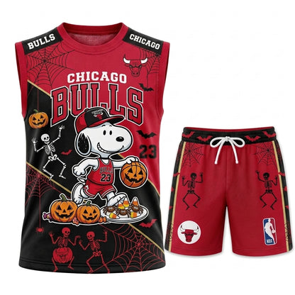 Limited Halloween Basketball Set, Cartoon Beagle Jersey + Shorts | 30 Teams