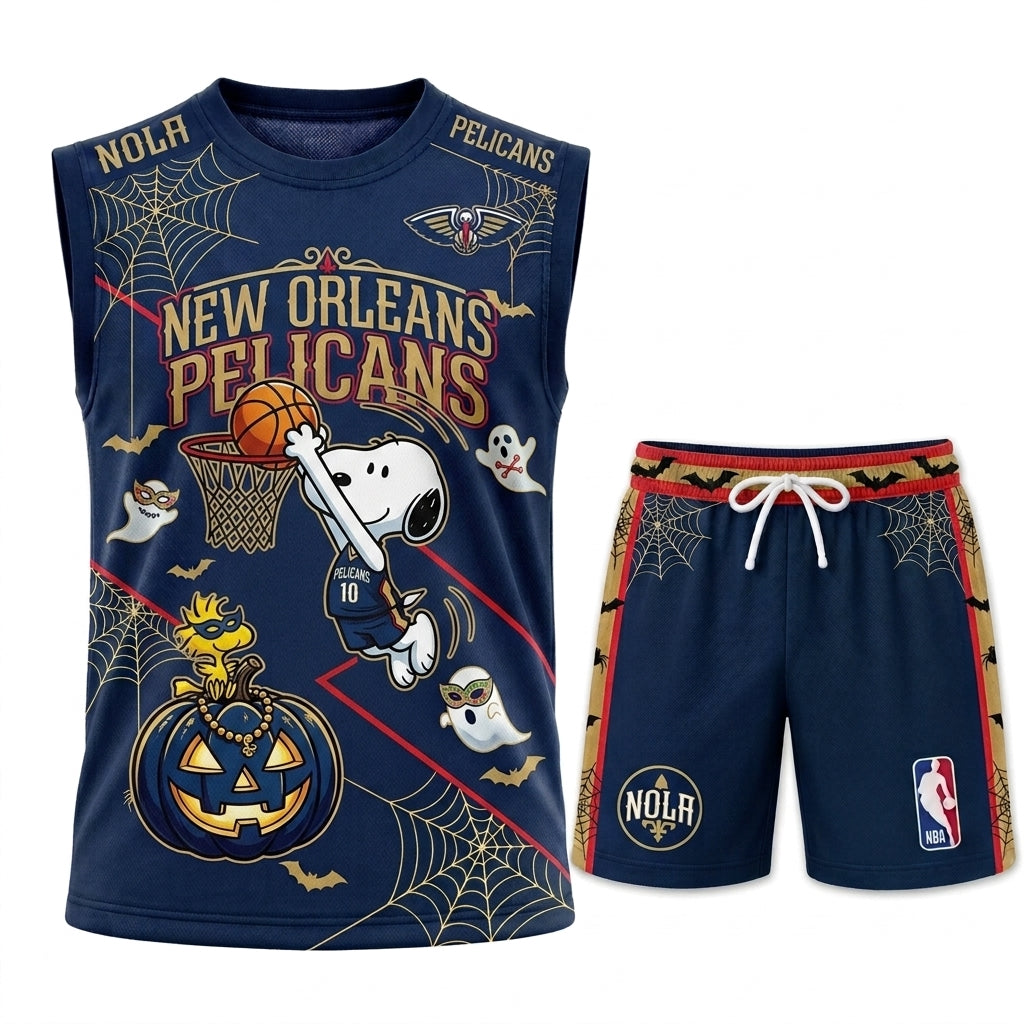 Limited Halloween Basketball Set, Cartoon Beagle Jersey + Shorts | 30 Teams