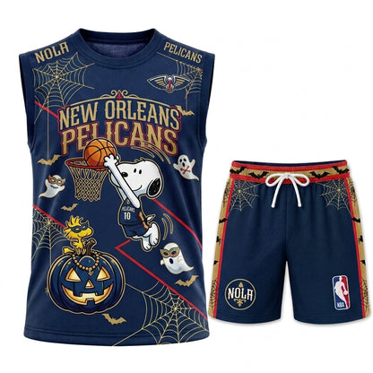 Limited Halloween Basketball Set, Cartoon Beagle Jersey + Shorts | 30 Teams