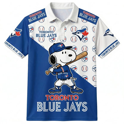 American League - AL Baseball Polo Shirt, Team Color Game Day Polo, Cartoon Dog Baseball Inspired Sports Jersey, Navy Pinstripe Fanwear Shirt