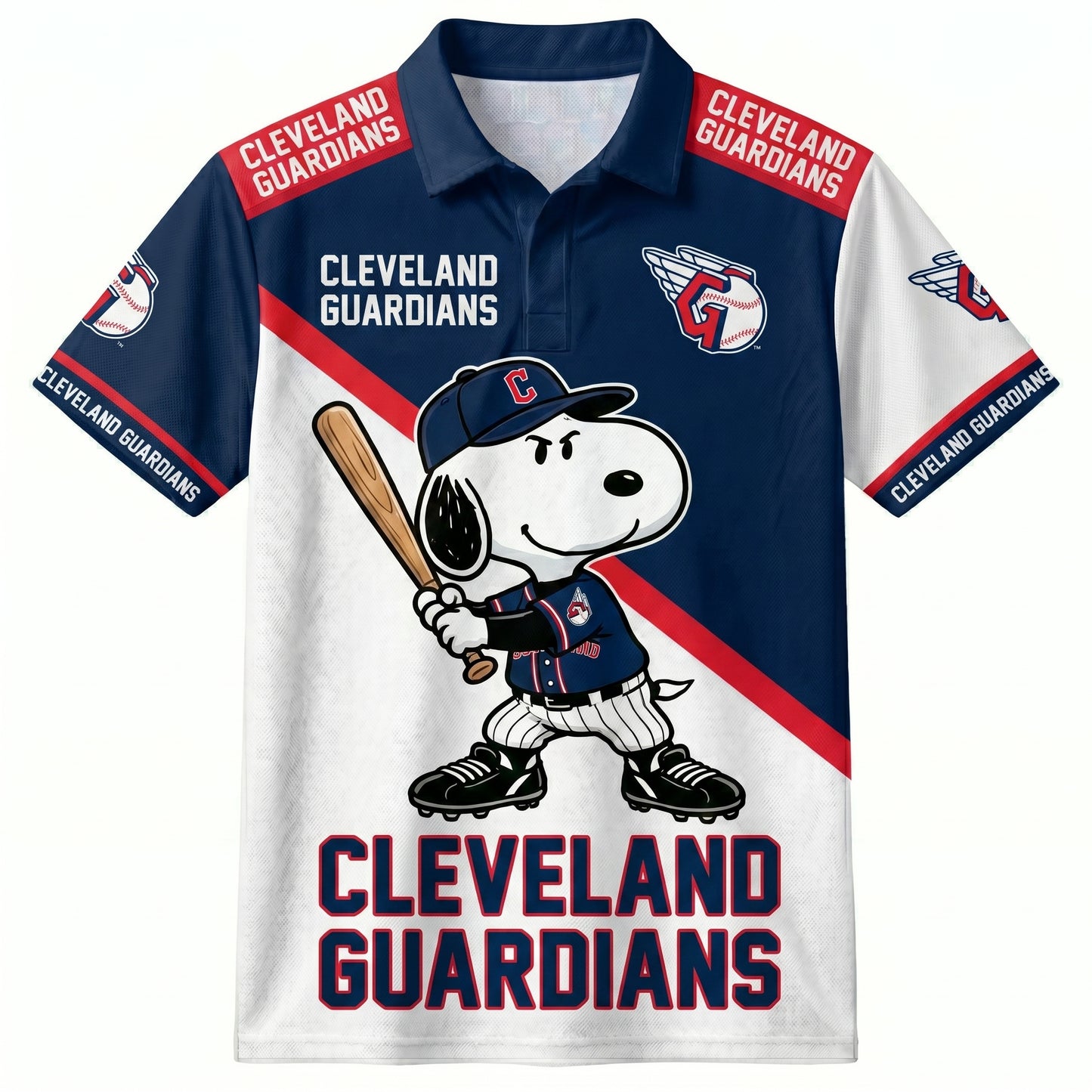 American League - AL Baseball Polo Shirt, Team Color Game Day Polo, Cartoon Dog Baseball Inspired Sports Jersey, Navy Pinstripe Fanwear Shirt