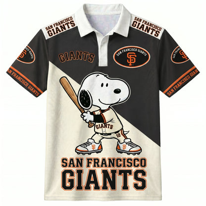 National League — NL Baseball Polo Shirt, Team Color Game Day Polo, Cartoon Dog Baseball Inspired Sports Jersey, Navy Pinstripe Fanwear Shirt