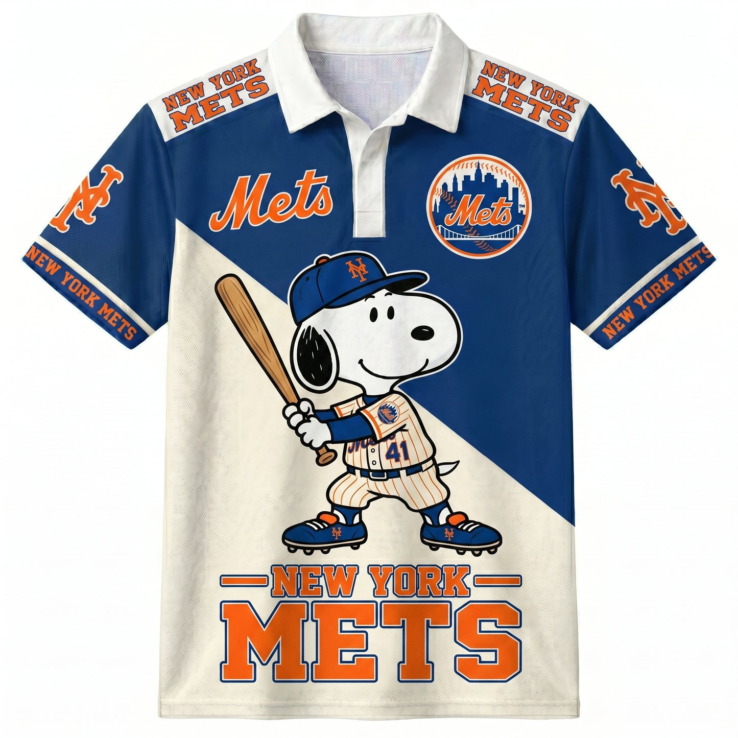 National League — NL Baseball Polo Shirt, Team Color Game Day Polo, Cartoon Dog Baseball Inspired Sports Jersey, Navy Pinstripe Fanwear Shirt