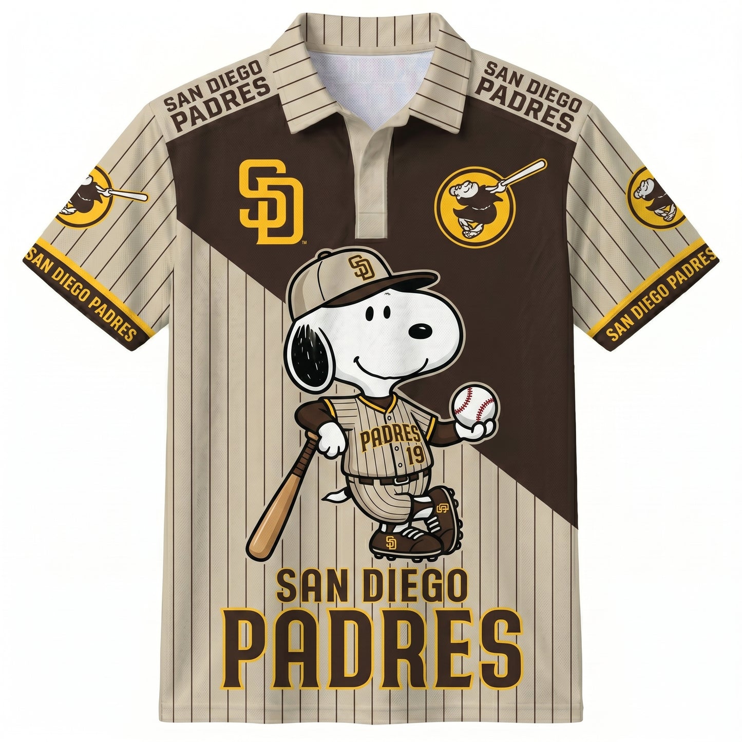 National League — NL Baseball Polo Shirt, Team Color Game Day Polo, Cartoon Dog Baseball Inspired Sports Jersey, Navy Pinstripe Fanwear Shirt
