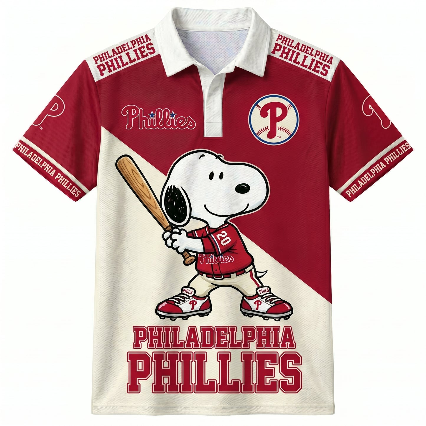 National League — NL Baseball Polo Shirt, Team Color Game Day Polo, Cartoon Dog Baseball Inspired Sports Jersey, Navy Pinstripe Fanwear Shirt