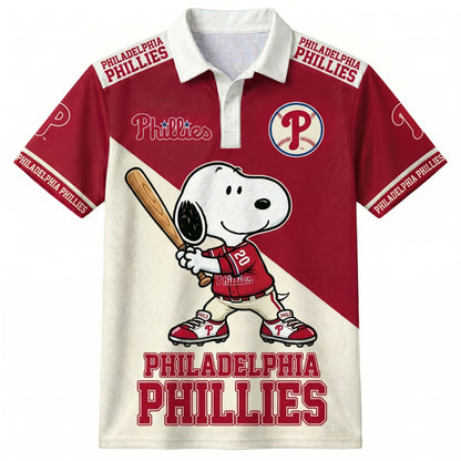 National League — NL Baseball Polo Shirt, Team Color Game Day Polo, Cartoon Dog Baseball Inspired Sports Jersey, Navy Pinstripe Fanwear Shirt