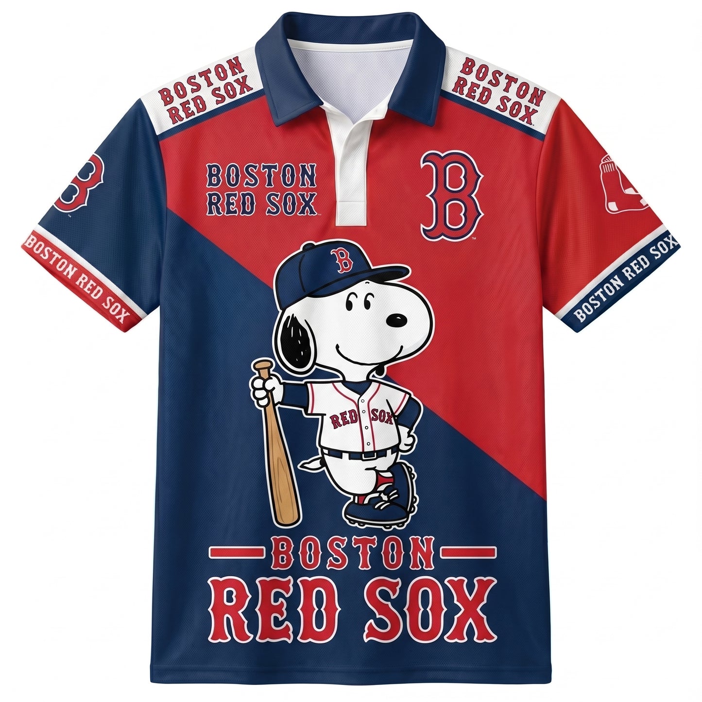 American League - AL Baseball Polo Shirt, Team Color Game Day Polo, Cartoon Dog Baseball Inspired Sports Jersey, Navy Pinstripe Fanwear Shirt