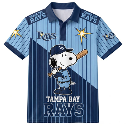 American League - AL Baseball Polo Shirt, Team Color Game Day Polo, Cartoon Dog Baseball Inspired Sports Jersey, Navy Pinstripe Fanwear Shirt