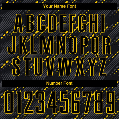 Custom Black Black-Gold Sublimation Soccer Uniform Jersey
