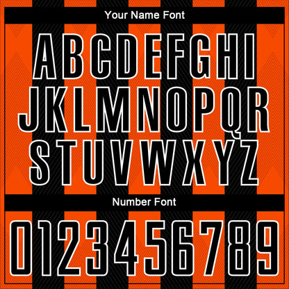 Custom Black Orange-White Line Sublimation Soccer Uniform Jersey