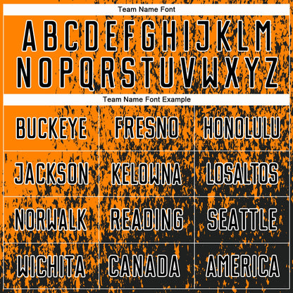 Custom Bay Orange Black-White Abstract Fragment Art Sublimation Soccer Uniform Jersey