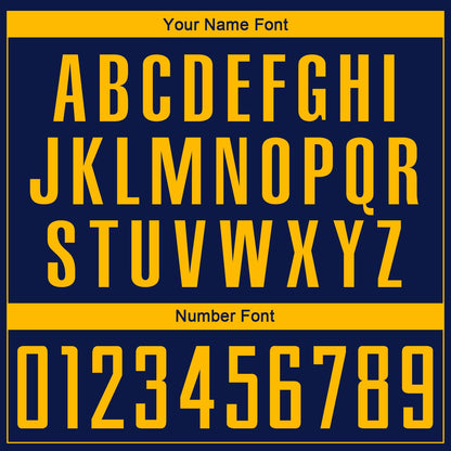 Custom Navy Gold Sublimation Soccer Uniform Jersey