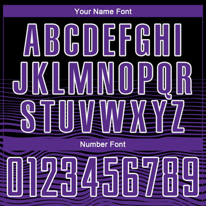 Custom Black Purple-White Gradient Line Sublimation Soccer Uniform Jersey
