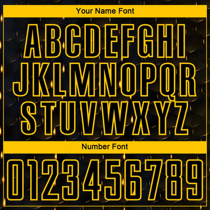 Custom Black Yellow Geometric Shape Sublimation Soccer Uniform Jersey