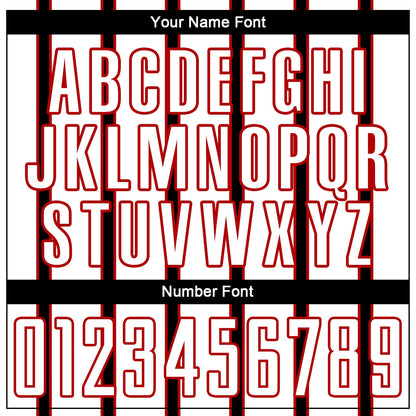Custom White Black-Red Stripe Line Sublimation Soccer Uniform Jersey