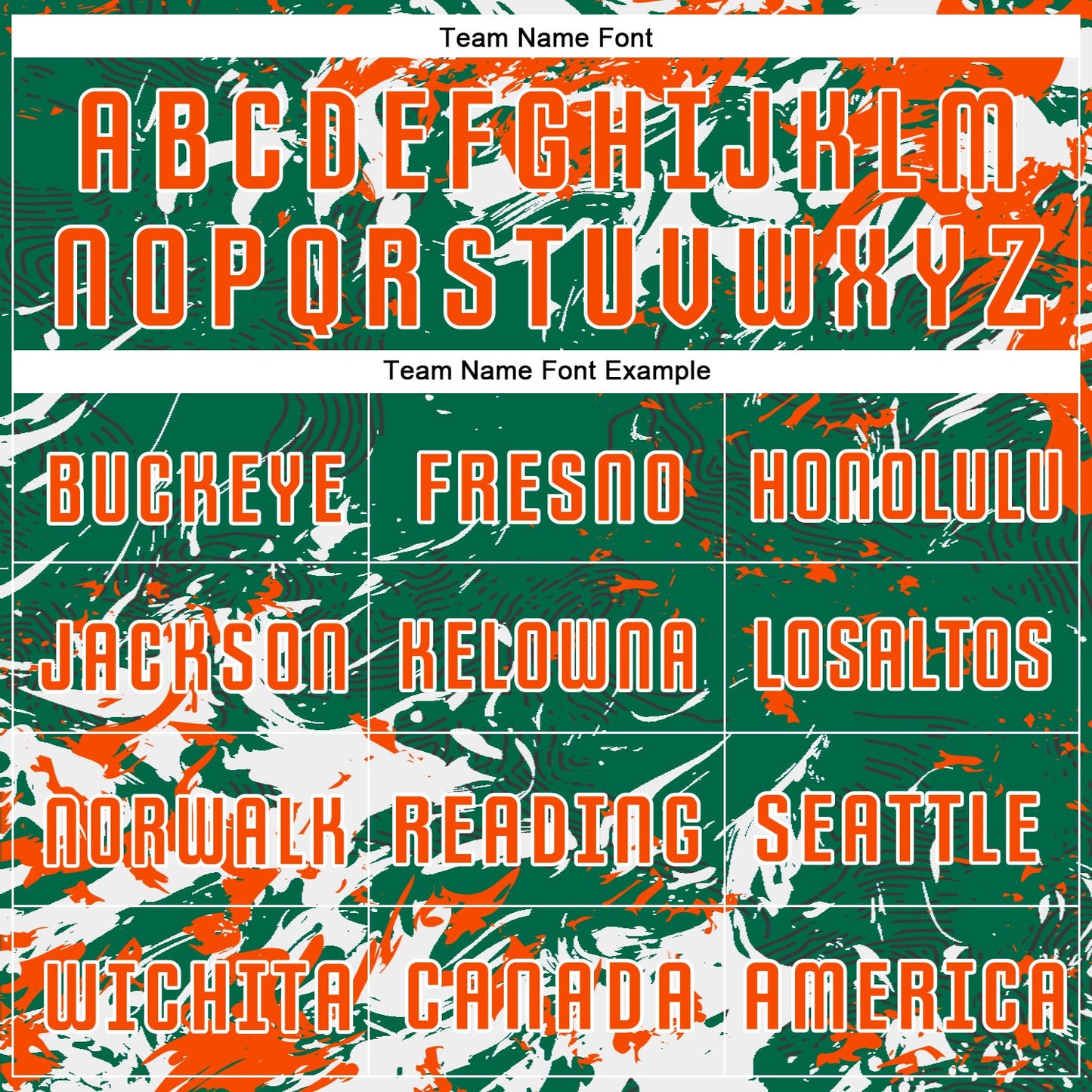 Custom Kelly Green Orange-White Fluid Art Splash Sublimation Soccer Uniform Jersey
