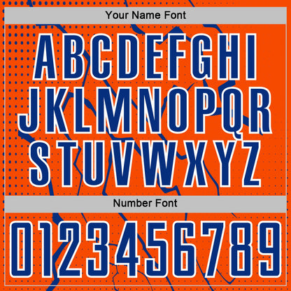 Custom Orange Royal-White Lightning Sports Sublimation Soccer Uniform Jersey