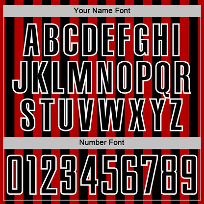Custom Red Black-White Stripe Sports Sublimation Soccer Uniform Jersey