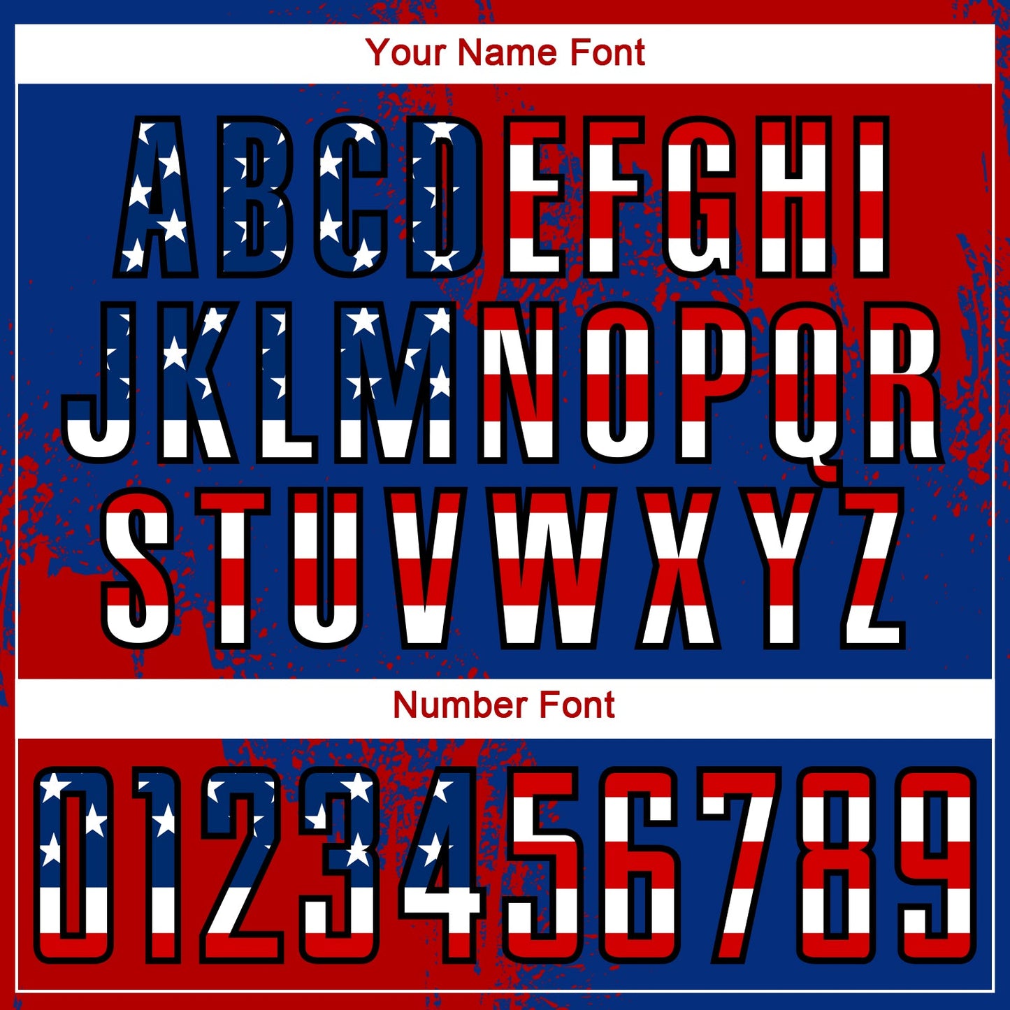 Custom Royal USA Flag Red-Black Abstract Brush Stroke Sports Sublimation Soccer Uniform Jersey