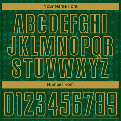 Custom Green Old Gold-Kelly Green Digital Geometric Fragment Speckles Sublimation Soccer Uniform Jersey