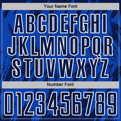 Custom Thunder Blue Navy-White Splatter Torn Sharp Brush Stroke Sublimation Soccer Uniform Jersey