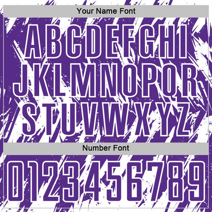 Custom Purple-White Splatter Torn Sharp Brush Stroke Sublimation Soccer Uniform Jersey