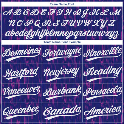Custom Purple White 3D Pattern Two-Button Unisex Softball Jersey