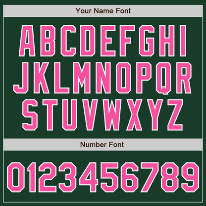 Custom Green Pink-White Two-Button Unisex Softball Jersey
