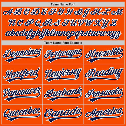 Custom Orange Navy-White Two-Button Unisex Softball Jersey
