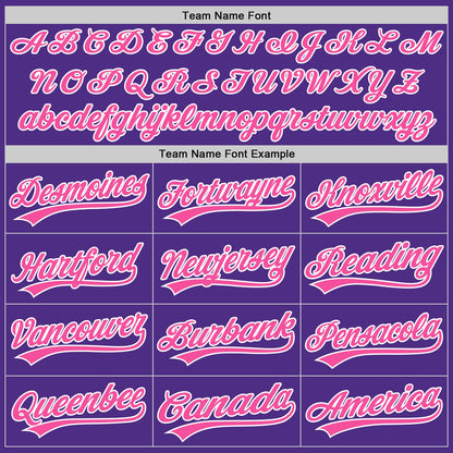 Custom Purple Pink-White Two-Button Unisex Softball Jersey