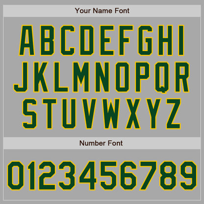 Custom Gray Green-Gold Two-Button Unisex Softball Jersey