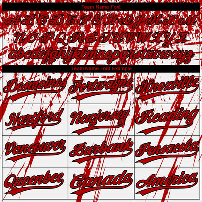 Custom White Red-Black 3D Pattern Two-Button Unisex Softball Jersey