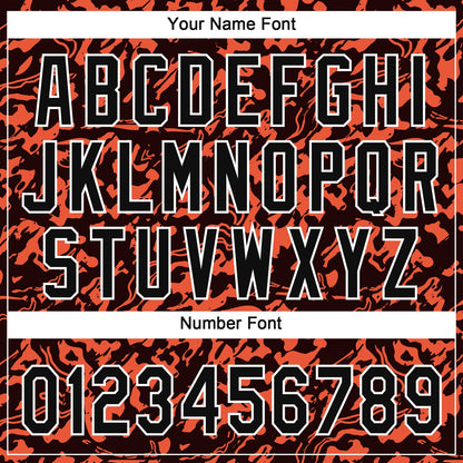 Custom Orange Black-White 3D Pattern Two-Button Unisex Softball Jersey