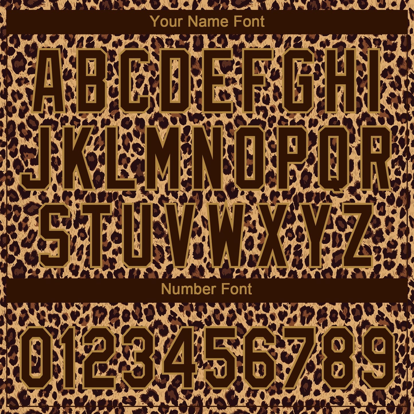 Custom Brown Brown-Old Gold 3D Pattern Leopard Two-Button Unisex Softball Jersey