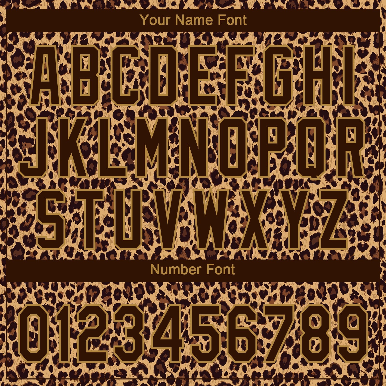 Custom Brown Brown-Old Gold 3D Pattern Leopard Two-Button Unisex Softball Jersey