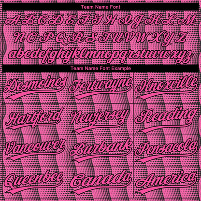 Custom Pink Pink-Black 3D Pattern Two-Button Unisex Softball Jersey