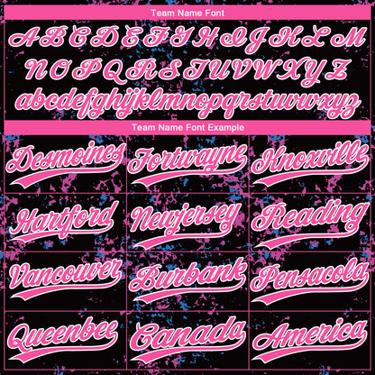 Custom Black Pink-White 3D Pattern Two-Button Unisex Softball Jersey