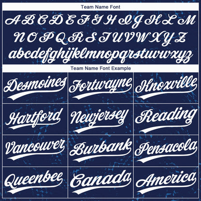 Custom Navy White 3D Pattern Two-Button Unisex Softball Jersey
