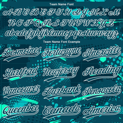 Custom Green Midnight Green-Teal 3D Pattern Two-Button Unisex Softball Jersey